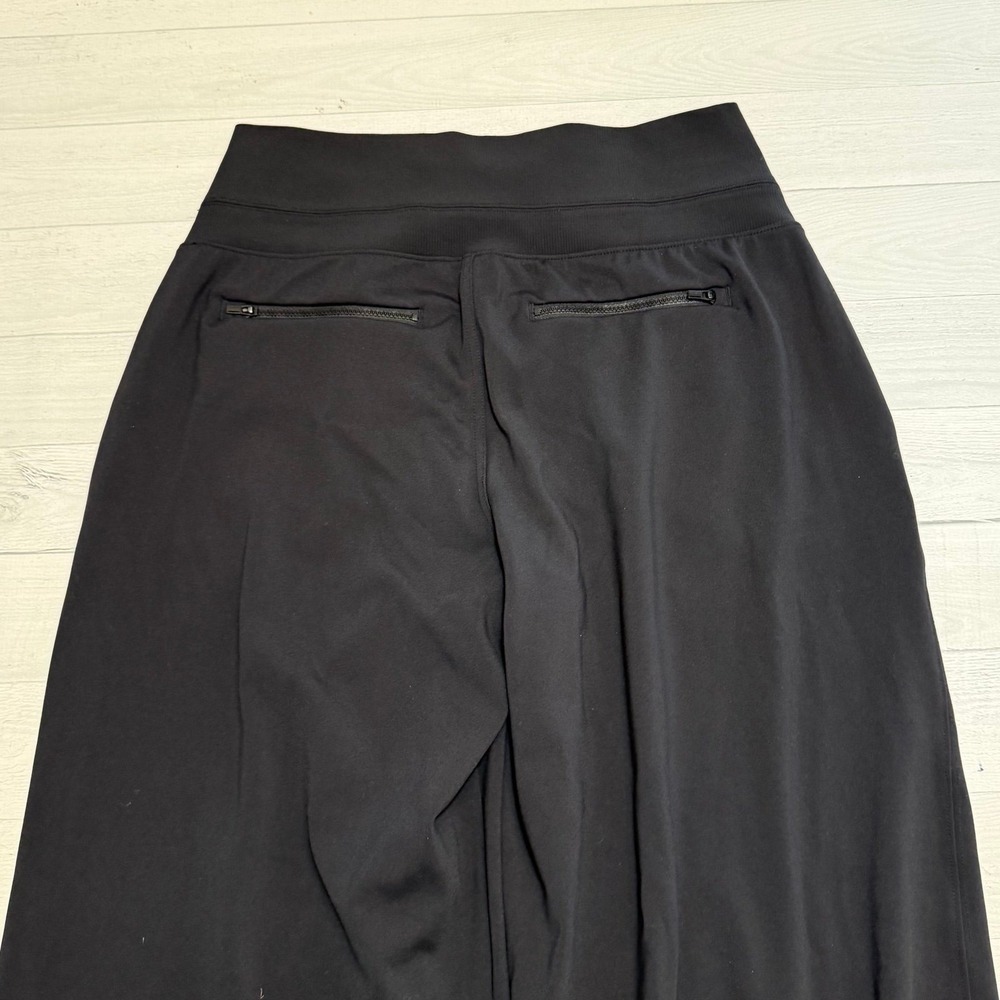 Athleta women's black wide leg pants pull on zippered pockets size medium - Picture 8 of 11